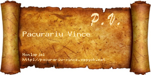 Pacurariu Vince névjegykártya